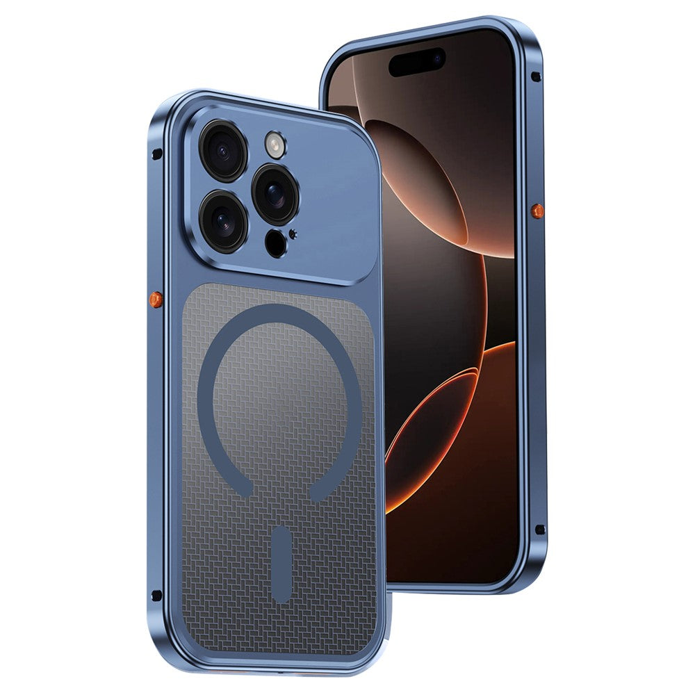 Til iPhone 15 Pro Magnetisk Cover Varmeafledning Snap-On Metal + PC Telefoncover