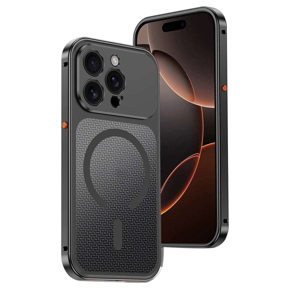 Til iPhone 15 Pro Magnetisk Cover Varmeafledning Snap-On Metal + PC Telefoncover