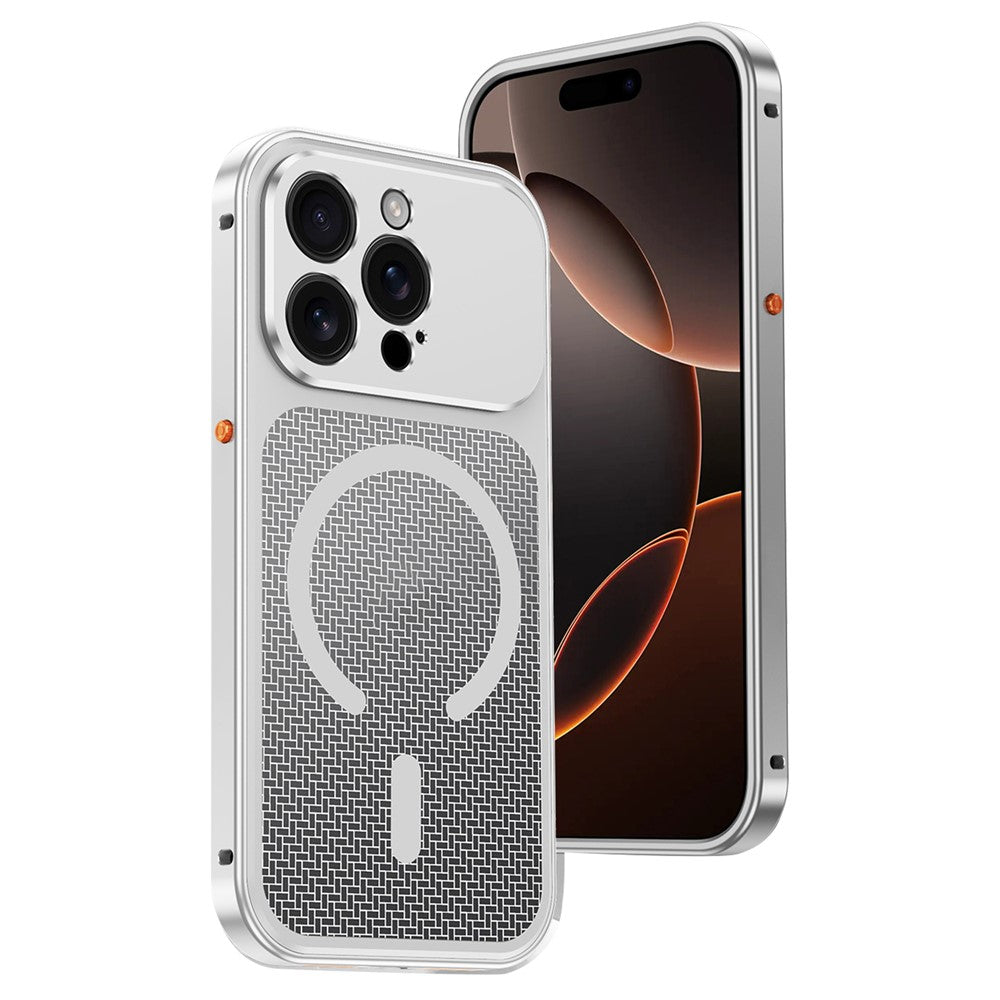 Til iPhone 15 Pro Magnetisk Cover Varmeafledning Snap-On Metal + PC Telefoncover