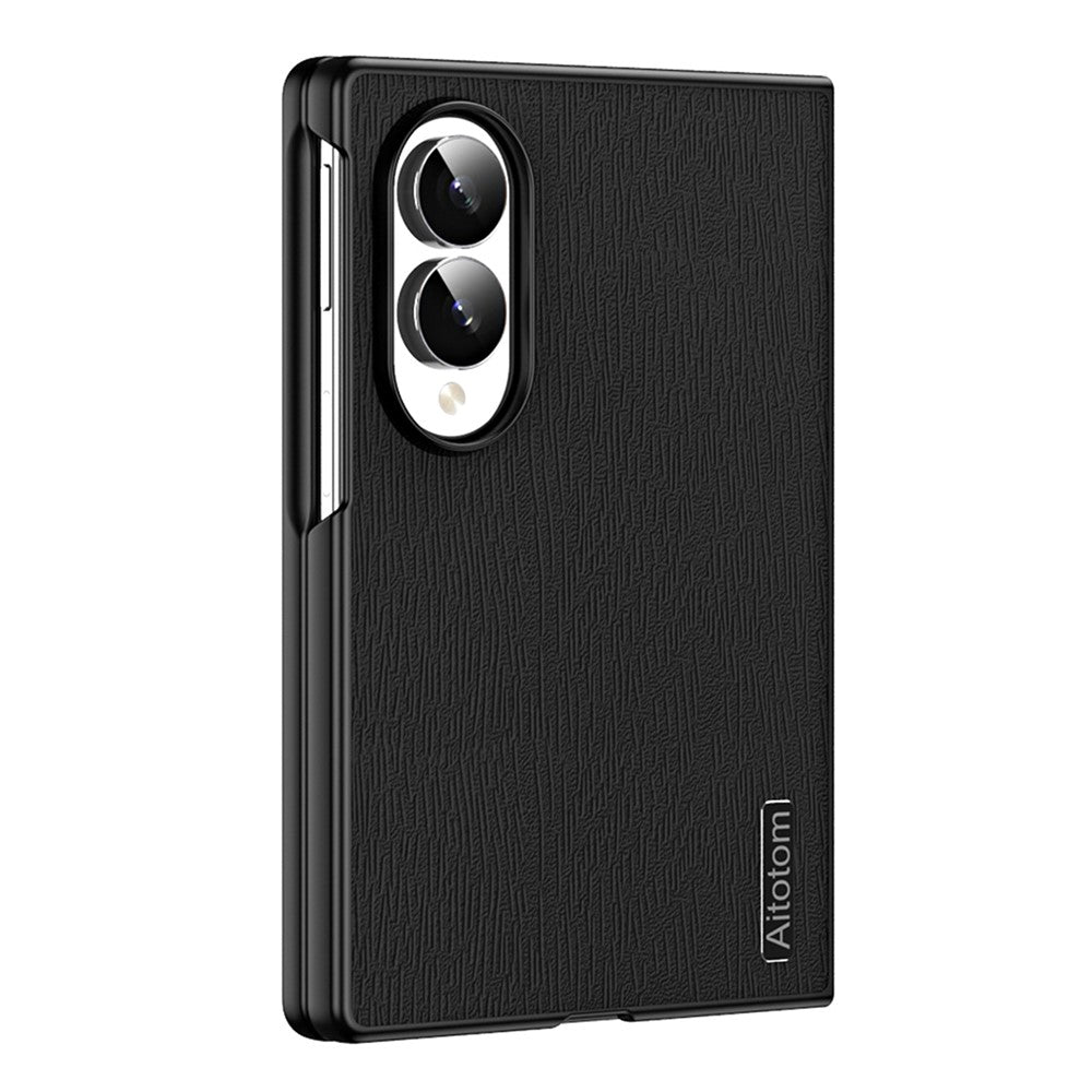 For Samsung Galaxy Z Fold8 Case Wood Texture PU Leather Coated PC TPU Phone Cover