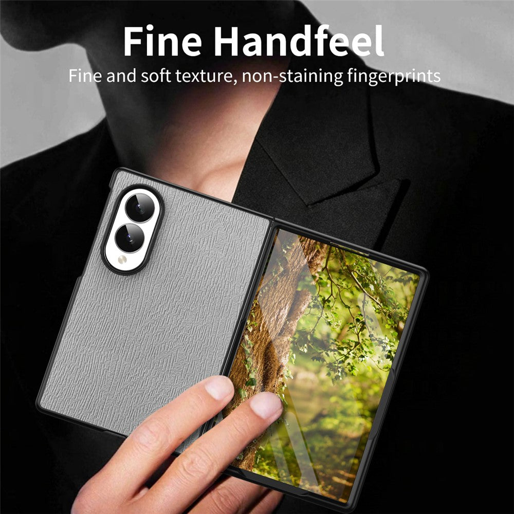 For Samsung Galaxy Z Fold8 Case Wood Texture PU Leather Coated PC TPU Phone Cover