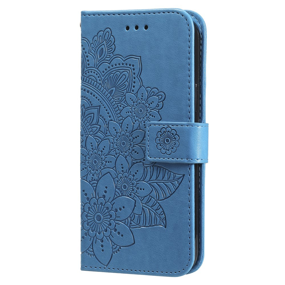 Drop-proof Phone Case Stand For Xiaomi 13 Flower Imprinting PU Leather Flip Wallet Cover with Strap