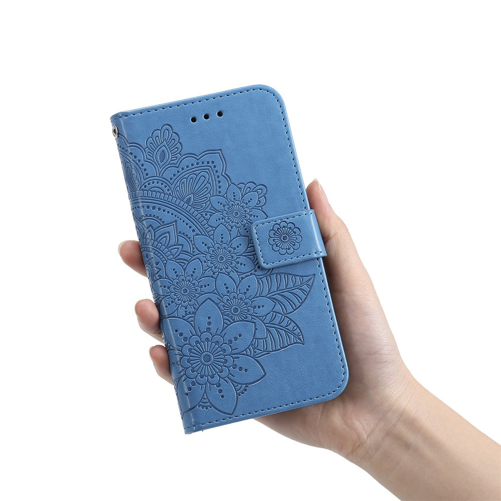 Drop-proof Phone Case Stand For Xiaomi 13 Flower Imprinting PU Leather Flip Wallet Cover with Strap