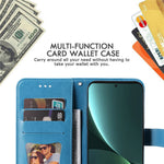 Drop-proof Phone Case Stand For Xiaomi 13 Flower Imprinting PU Leather Flip Wallet Cover with Strap