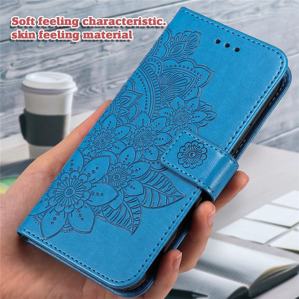 Drop-proof Phone Case Stand For Xiaomi 13 Flower Imprinting PU Leather Flip Wallet Cover with Strap