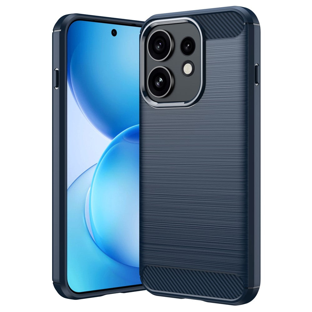 For Oppo Reno16 Pro 5G (Global) / Reno16 5G (Global) TPU Case Protective Phone Cover Carbon Fiber Texture Brushed