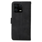For Xiaomi 13 Anti-scratch Classic Calf Texture Phone Stand Case PU Leather Wallet Drop-proof Cover with Wrist Strap