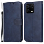 For Xiaomi 13 Anti-scratch Classic Calf Texture Phone Stand Case PU Leather Wallet Drop-proof Cover with Wrist Strap