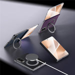 SULADA For Samsung Galaxy Z Fold8 Magnetic Case Kickstand PU + PC Phone Cover Carbon Fiber Texture