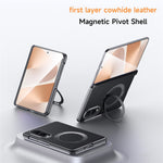 SULADA For Samsung Galaxy Z Fold8 Magnetic Case Kickstand PU + PC Phone Cover Carbon Fiber Texture