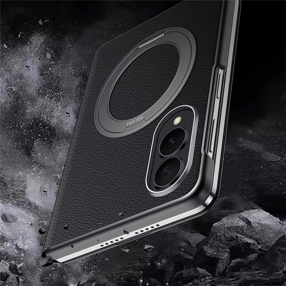 SULADA-magnetisk skal til Samsung Galaxy Z Fold8 med stativ, mobilskal i ægte okselæder med kortholder