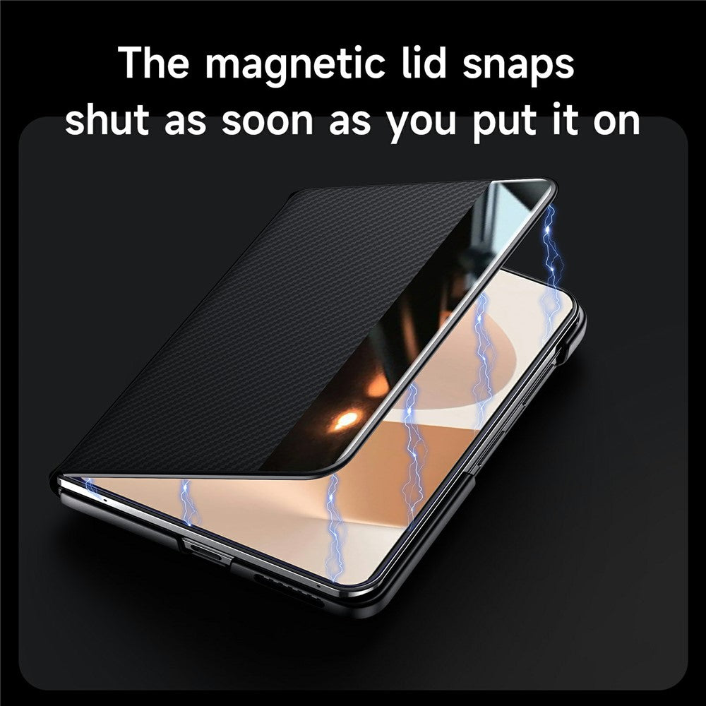 SULADA For Samsung Galaxy Z Fold8 Magnetic Case View Window Leather Phone Cover with Auto Wake  /  Sleep