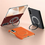 SULADA For Samsung Galaxy Z Fold8 Kickstand Magnetic Case Kevlar Grid Textured Anti Fingerprint PC Phone Cover