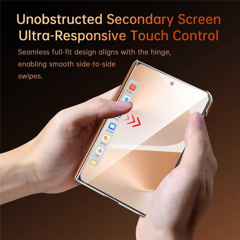SULADA for Samsung Galaxy Z Fold8 Magnetic Case Dual-Axis Design Hinge Protection Genuine Cow Leather + PC Phone Cover