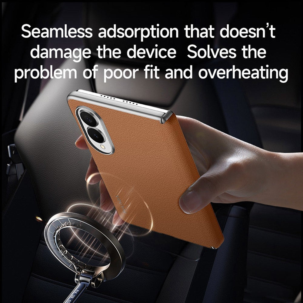 SULADA For Samsung Galaxy Z Fold8 Case Genuine Cow Leather Frameless Phone Back Cover