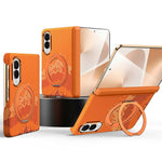 SULADA for Samsung Galaxy Z Fold8 Magnetic Case 360° Rotating Ring Kickstand Golden Mountain Pattern PC Slim Phone Cover