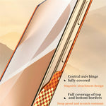SULADA for Samsung Galaxy Z Fold8 Magnetic Case 360° Rotating Ring Kickstand Golden Mountain Pattern PC Slim Phone Cover