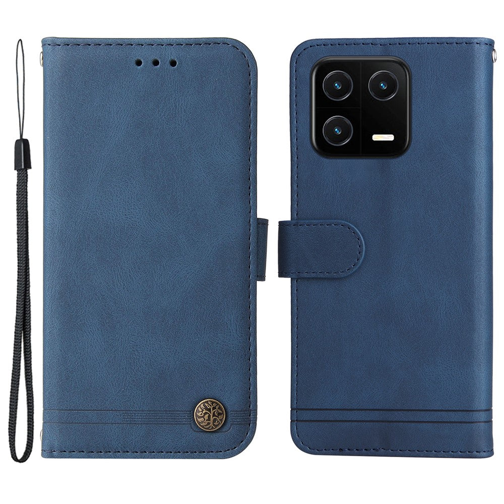 For Xiaomi 13 Leather Wallet Cases Skin Touch Phone Cover Stand with Strap