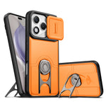 For Honor 400 Lite 5G Case with Slide Camera Cover Kickstand PC + TPU Protective Phone Shell