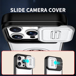 For iPhone 14 Pro Case with Slide Camera Cover Kickstand PC + TPU Protective Phone Shell
