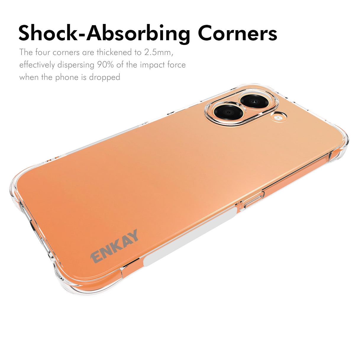 HAT PRINCE for Honor X7e 4G ENKAY  Clear Phone Case Shockproof Anti-slip TPU Cover