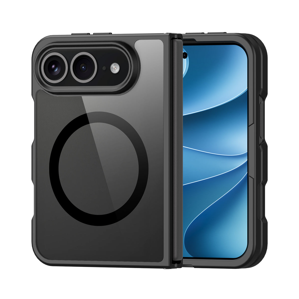 DUX DUCIS for iPhone Fold Aimo Series Magnetic Case PC + TPU Clear Back Phone Cover (REACH Certification)