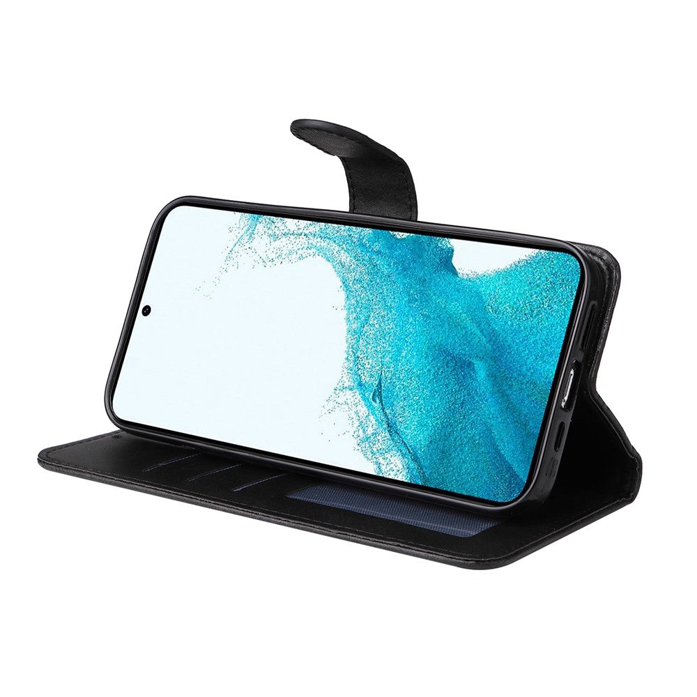 Til Samsung Galaxy A54 5G PU-læderpung, stødsikkert telefoncover, ridsefast klassisk kalvetekstur-telefonstativcover med håndledsrem
