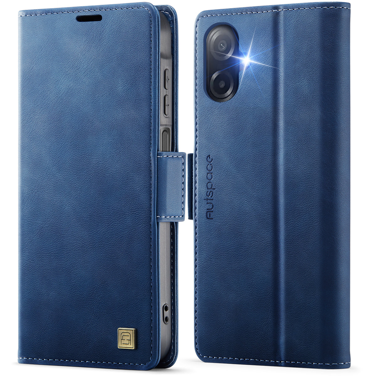 AUTSPACE til Samsung Galaxy A07 4G / Galaxy A06 4G / Galaxy A06 5G / Galaxy A08 5G / Galaxy A08 4G A11 cover RFID-blokerende retro læder mobiltelefonpung-cover