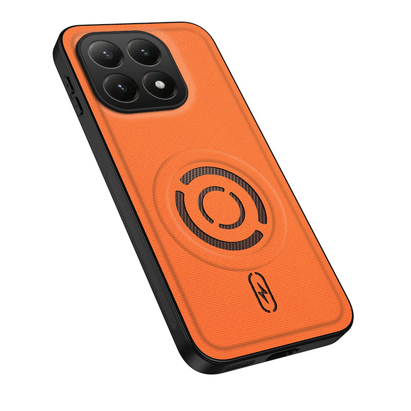 WANLONFENG for Xiaomi 15T KJB Series Magnetic Case Tech Fabric Texture PC+TPU Shockproof Phone Cover
