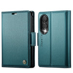 CASEME til Samsung Galaxy Z Fold8 cover 023-serien RFID-blokerende pung stand skinnende Litchi tekstur læder telefoncover