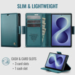 CASEME til Samsung Galaxy Z Fold8 cover 023-serien RFID-blokerende pung stand skinnende Litchi tekstur læder telefoncover