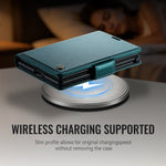 CASEME til Samsung Galaxy Z Fold8 cover 023-serien RFID-blokerende pung stand skinnende Litchi tekstur læder telefoncover