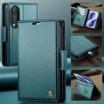 CASEME til Samsung Galaxy Z Fold8 cover 023-serie RFID-blokerende pung stander blank litchi tekstur læder telefoncover