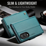 CASEME til Samsung Galaxy Z Fold8 cover 023-serien RFID-blokerende pung stand skinnende Litchi tekstur læder telefoncover
