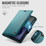 CASEME til Samsung Galaxy Z Fold8 cover 023-serien RFID-blokerende pung stand skinnende Litchi tekstur læder telefoncover