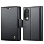 CASEME til Samsung Galaxy Z Fold8 cover 023-serien RFID-blokerende pung stand skinnende Litchi tekstur læder telefoncover
