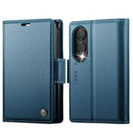 CASEME til Samsung Galaxy Z Fold8 cover 023-serien RFID-blokerende pung stand skinnende Litchi tekstur læder telefoncover