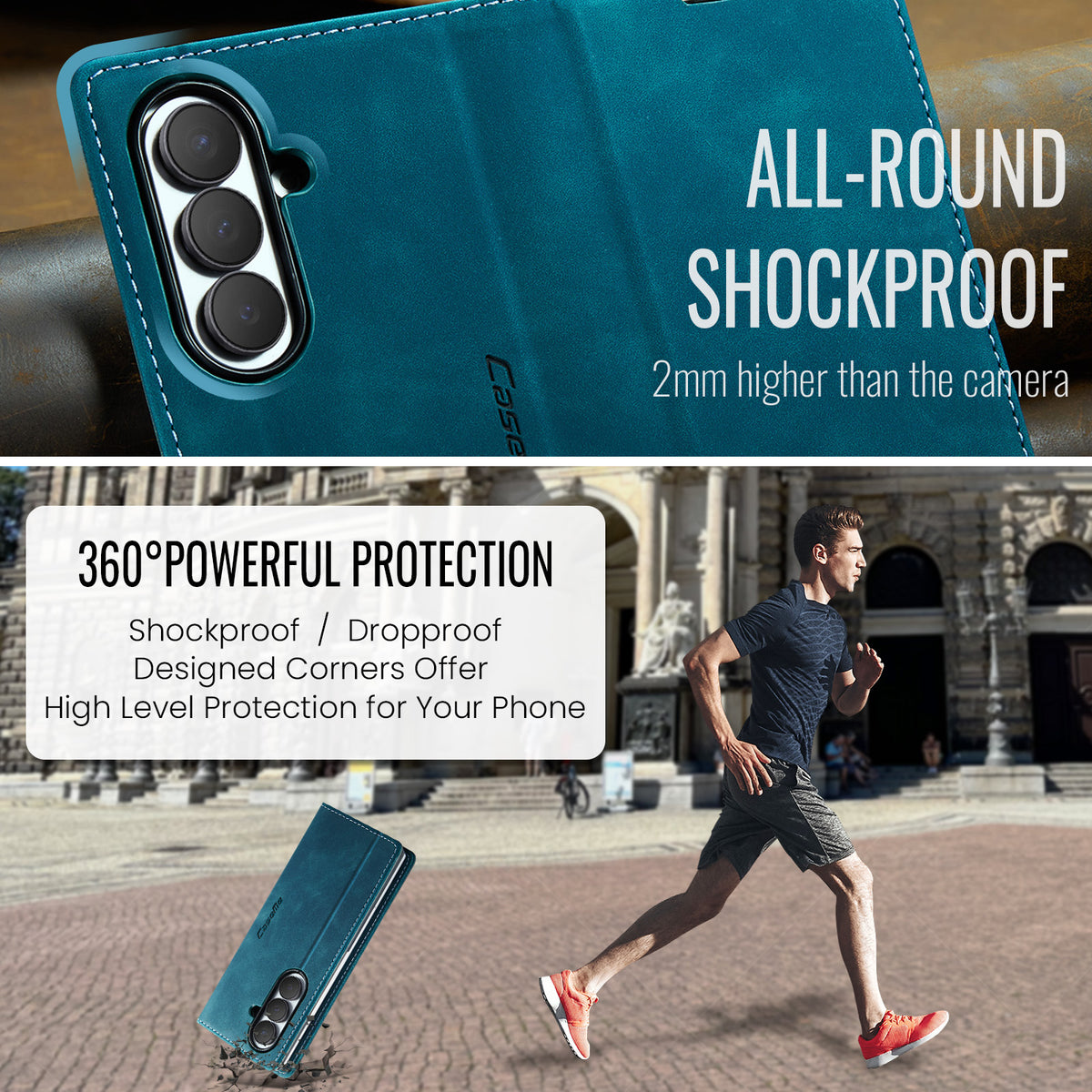 CASEME til Samsung Galaxy Z Fold8 Ultra Pung Etui, 013-serien PU Læder Telefoncover Stativ