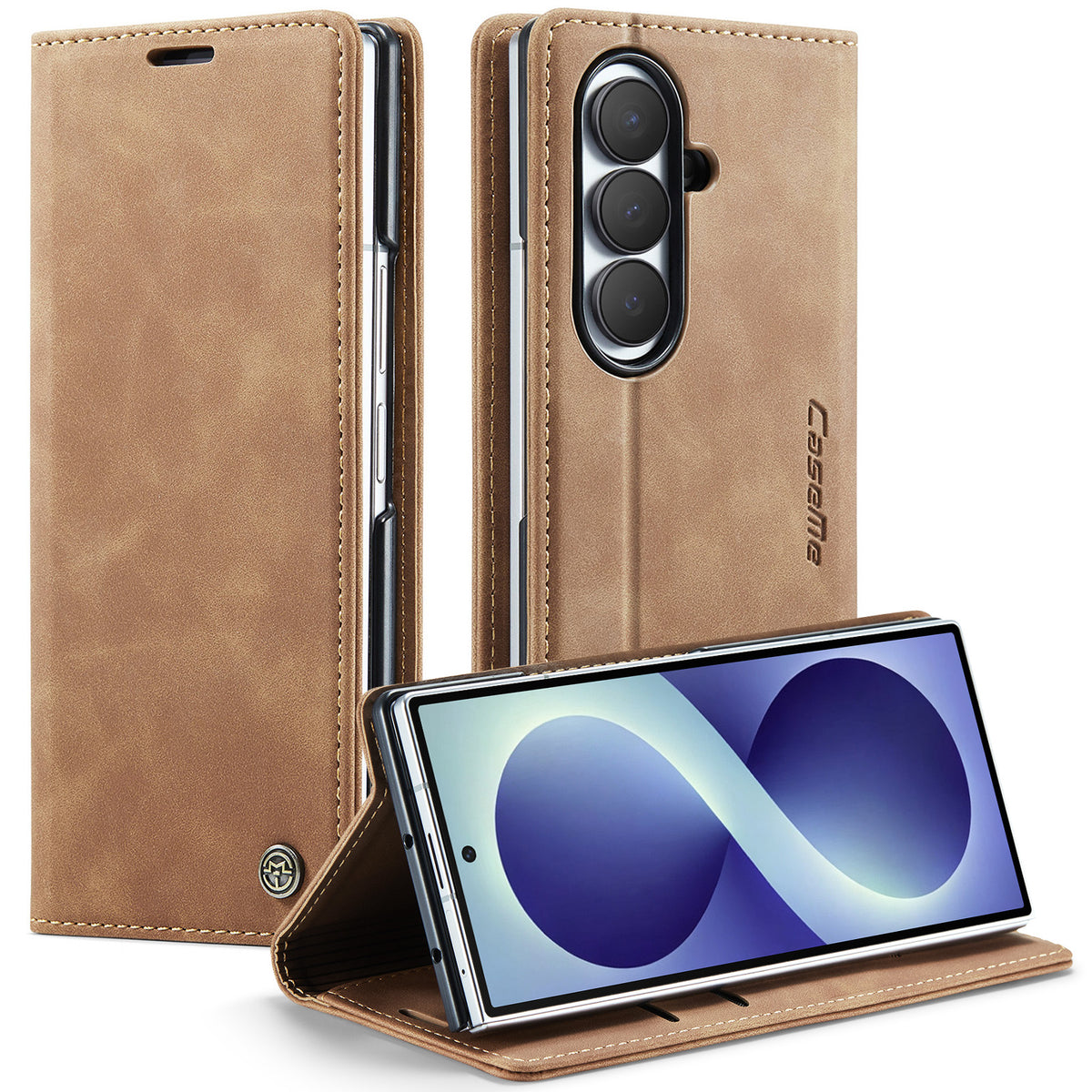 CASEME til Samsung Galaxy Z Fold8 Ultra Pung Etui, 013-serien PU Læder Telefoncover Stativ