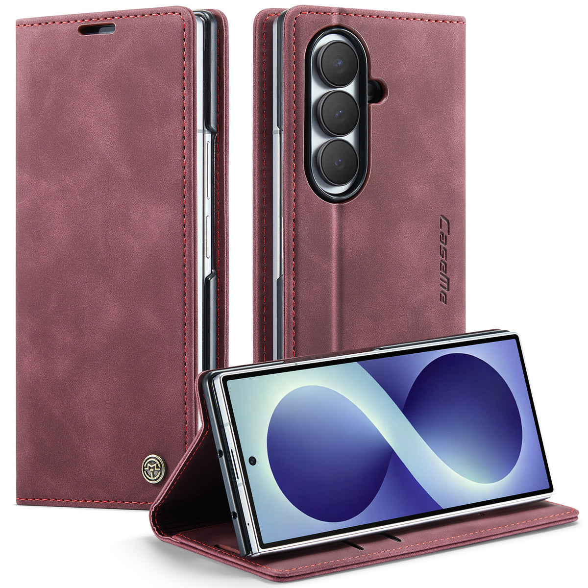 CASEME til Samsung Galaxy Z Fold8 Ultra Pung Etui, 013-serien PU Læder Telefoncover Stativ