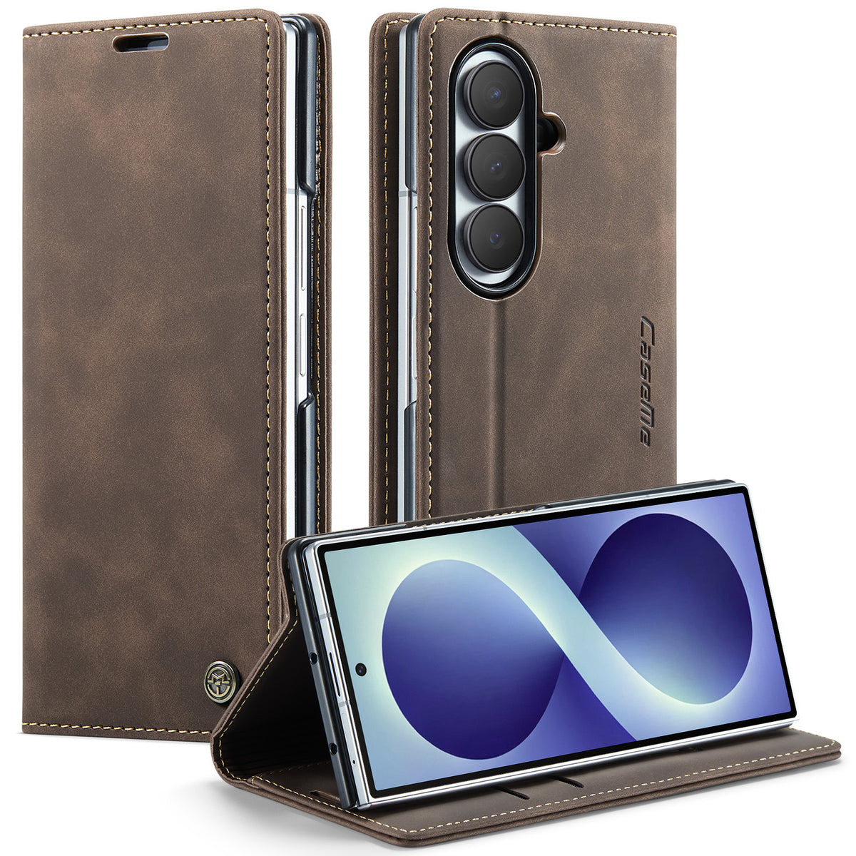 CASEME til Samsung Galaxy Z Fold8 Ultra Pung Etui, 013-serien PU Læder Telefoncover Stativ
