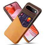 For Google Pixel 11 / 11 Pro Case PU Leather Cloth Texture Hard PC Phone Cover with Card Holder