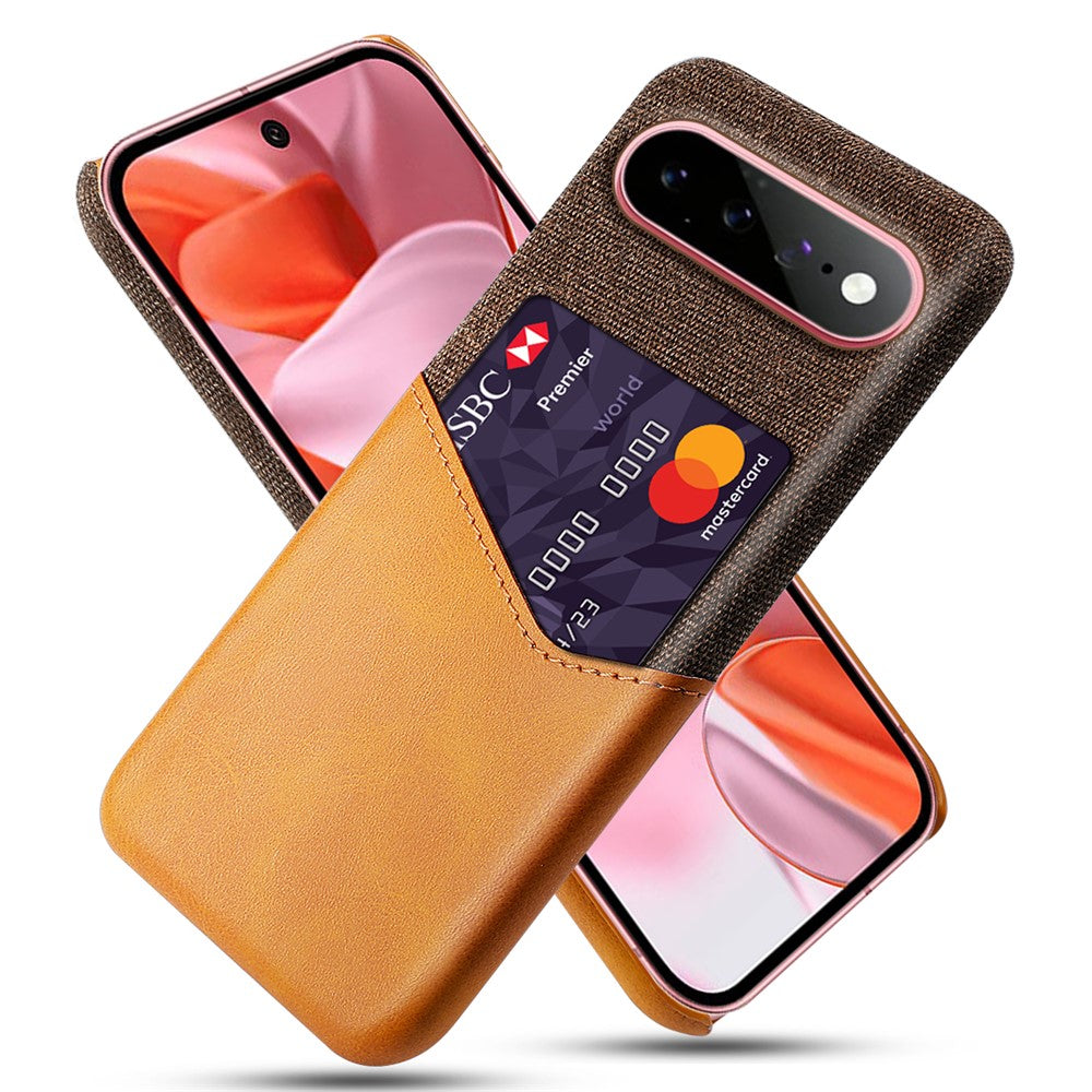 For Google Pixel 11 / 11 Pro Case PU Leather Cloth Texture Hard PC Phone Cover with Card Holder