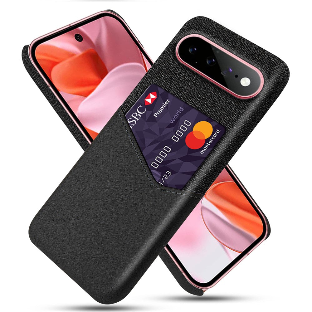 For Google Pixel 11 / 11 Pro Case PU Leather Cloth Texture Hard PC Phone Cover with Card Holder