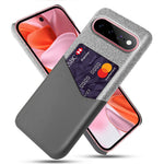 For Google Pixel 11 / 11 Pro Case PU Leather Cloth Texture Hard PC Phone Cover with Card Holder