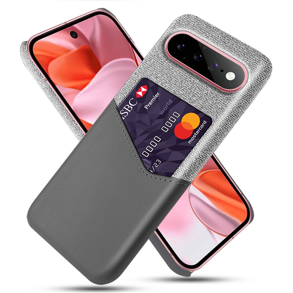 For Google Pixel 11 / 11 Pro Case PU Leather Cloth Texture Hard PC Phone Cover with Card Holder