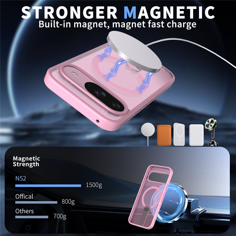 Til Google Pixel 11 / Pixel 11 Pro Magnetisk Cover Støtteben TPU + Akryl Telefoncover
