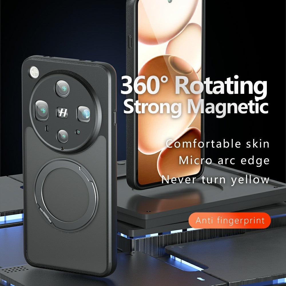 Oppo Find X8 Ultra 5G Matt Skin-touch Magnetiskt Skal 360° Roterande Stativ Stötsäkert TPU + PC mobilskal