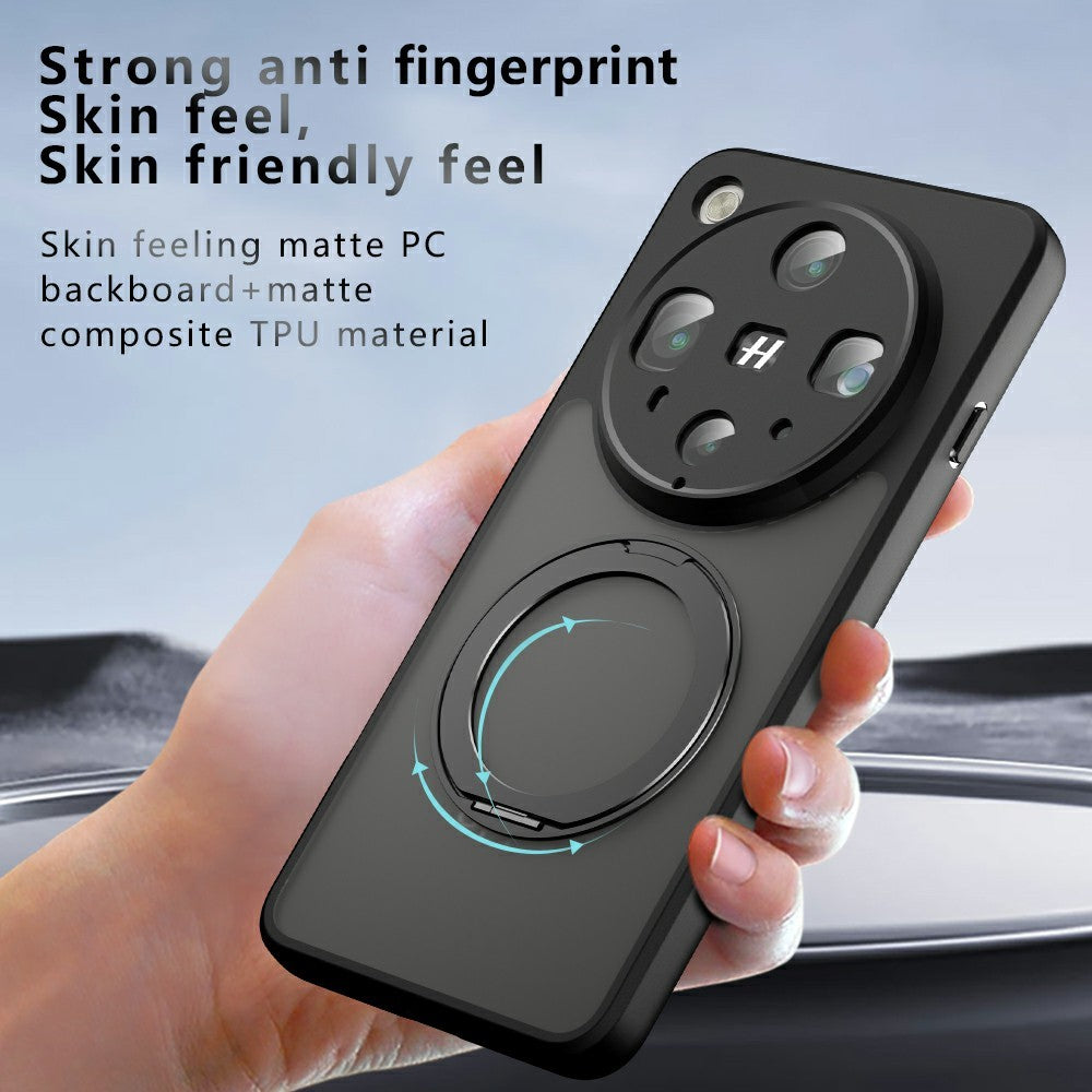 Oppo Find X8 Ultra 5G Matt Skin-touch Magnetiskt Skal 360° Roterande Stativ Stötsäkert TPU + PC mobilskal