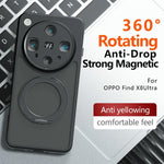 Oppo Find X8 Ultra 5G Matt Skin-touch Magnetiskt Skal 360° Roterande Stativ Stötsäkert TPU + PC mobilskal